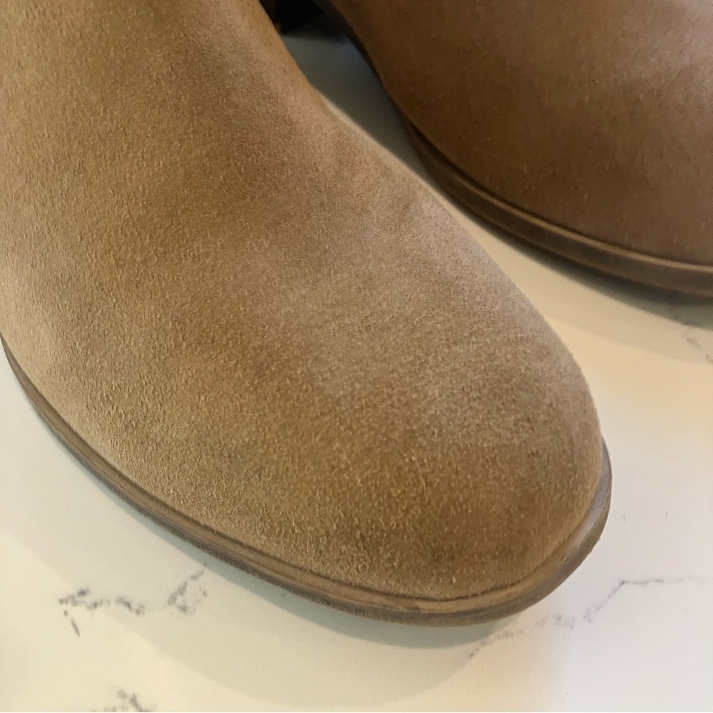 Toms Boots Womens US 9 Deia Ankle Booties Brown Suede Side Zip Heels 10014697 - Picture 4 of 13